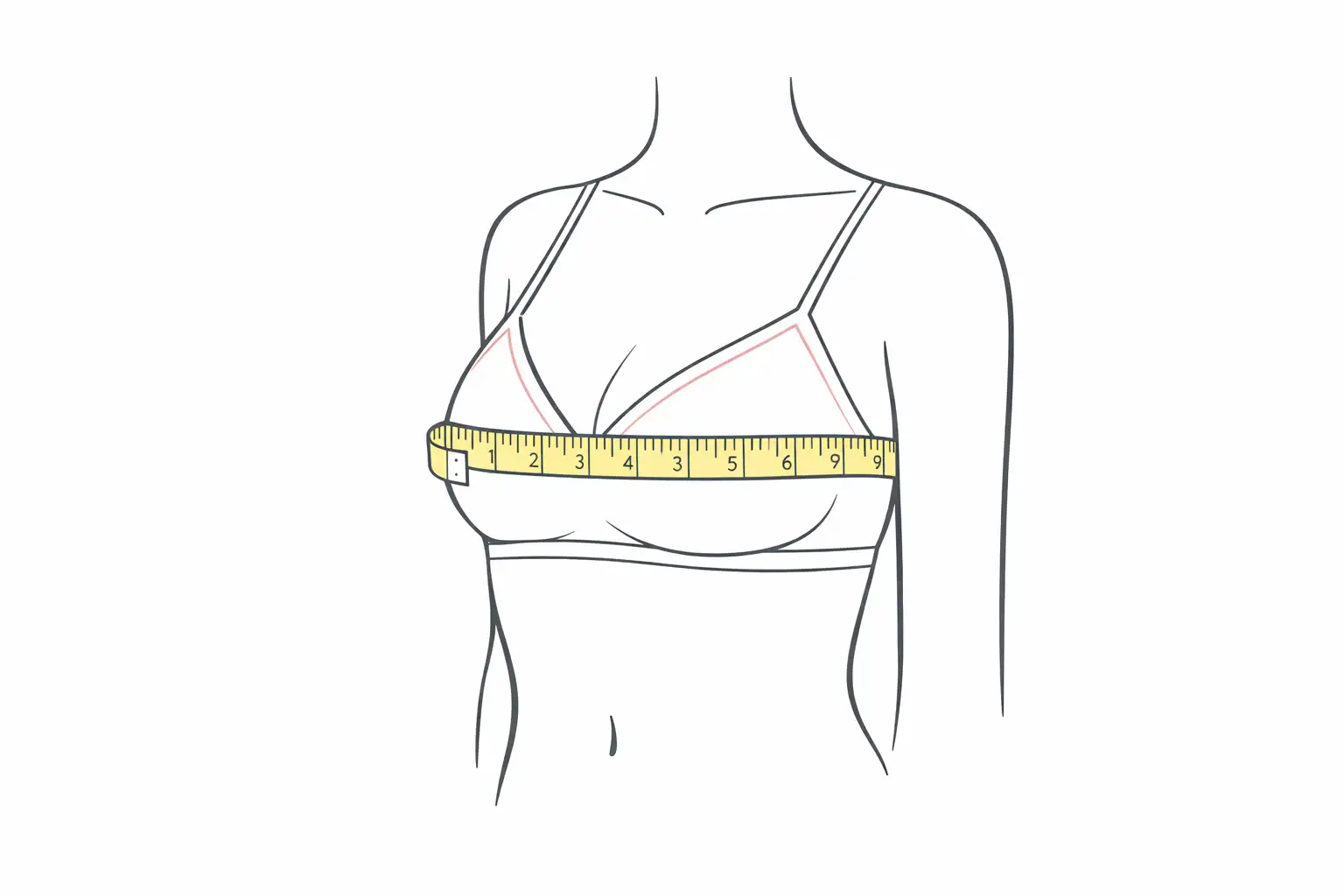 How to measure the fullest part of the bust for bra cup size using a relaxed measuring tape